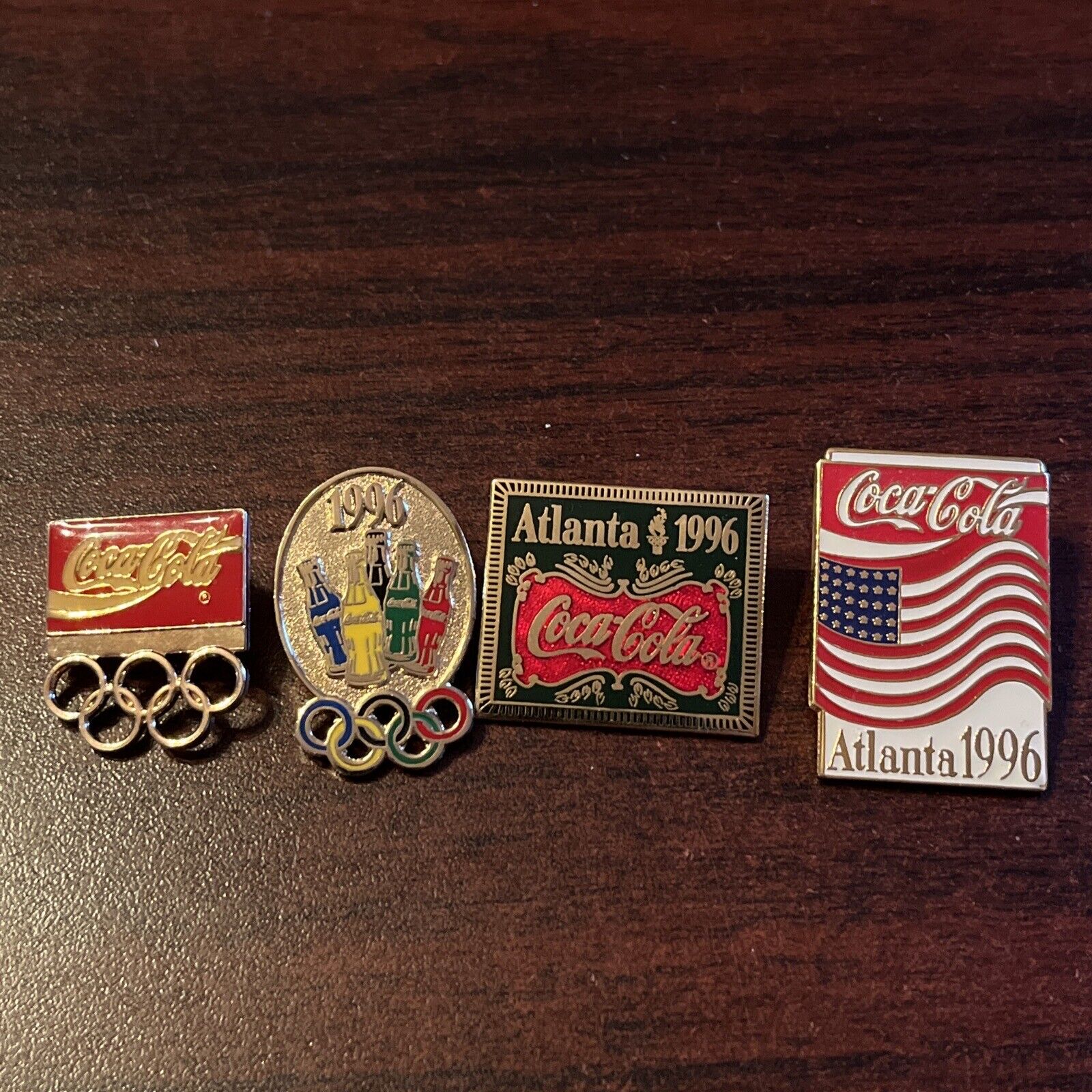Lot Of 4 Vintage Coca-Cola Coke 1996 Atlanta Olympics Lapel Pins
