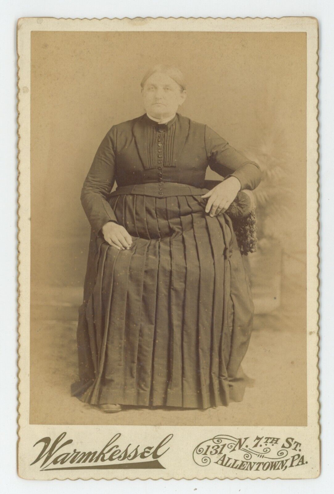 Antique c1880s ID\'d Cabinet Card Older Woman Named Grandma George Allentown, PA