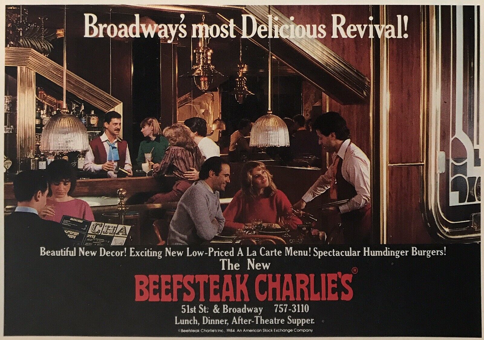 Vtg Beefsteak Charlie’s Restaurant AD New York City PROMO 7” Original