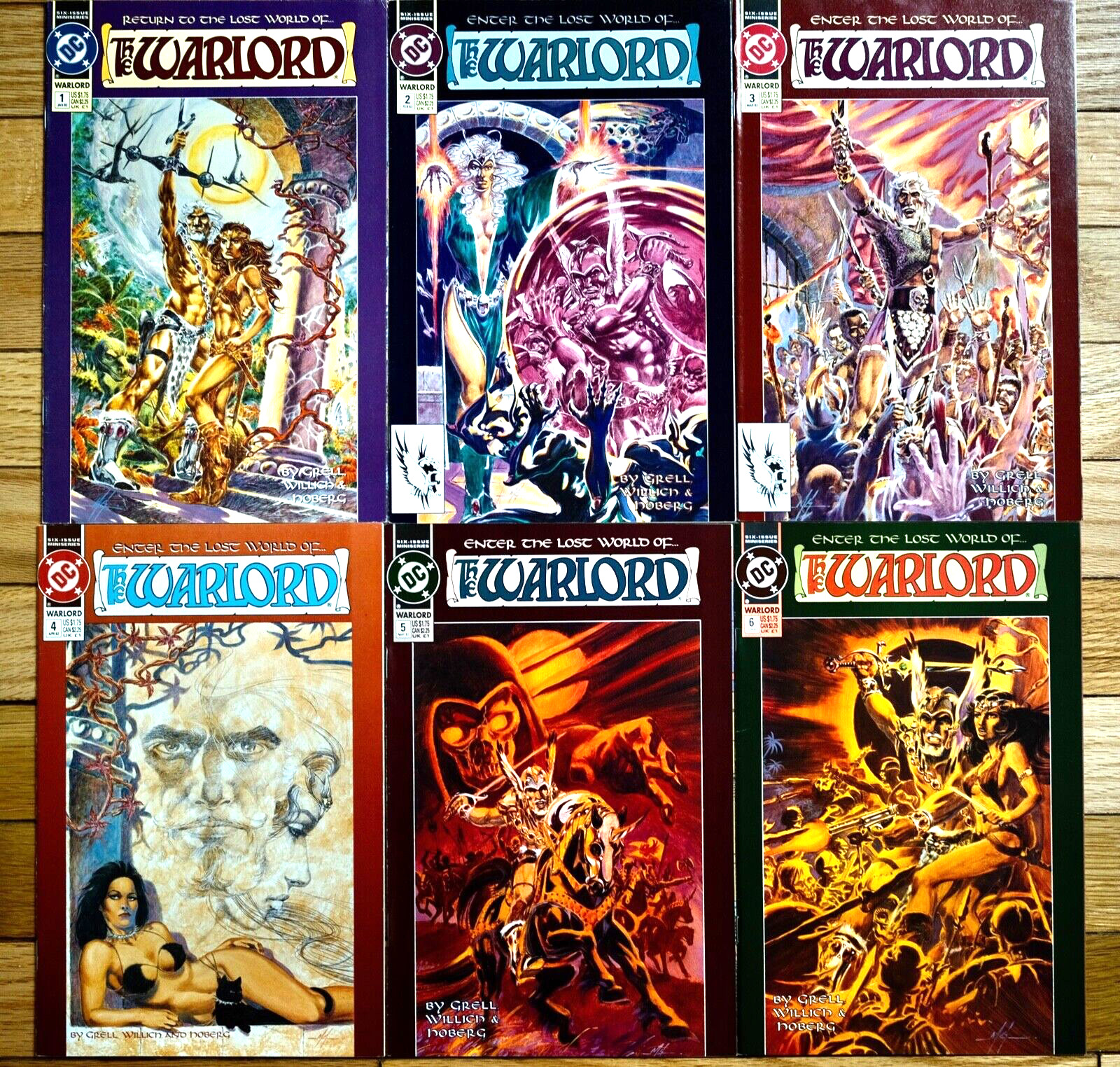 THE WARLORD (Vol.2, 1992) #1-6 NM complete mini-series FANTASY Danger Street DC