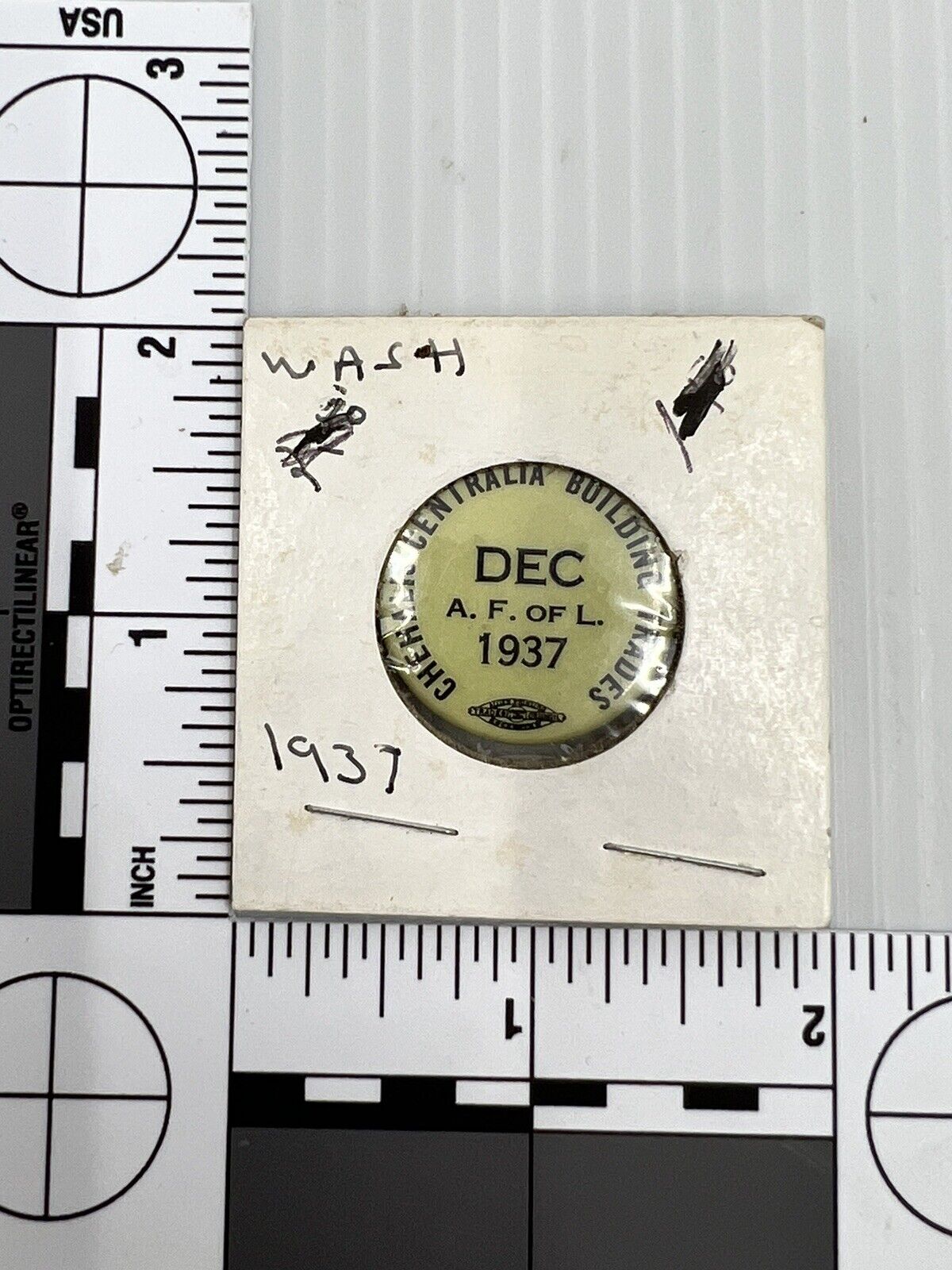 1937 AF of L Chehalis Centralia Building Trades Pin Pinback Button Vintage Labor