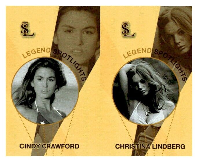 #UL1389 CINDY CRAWFORD, CHRISTINA LINDBERG Rare Uncut Spotlight Card Strip
