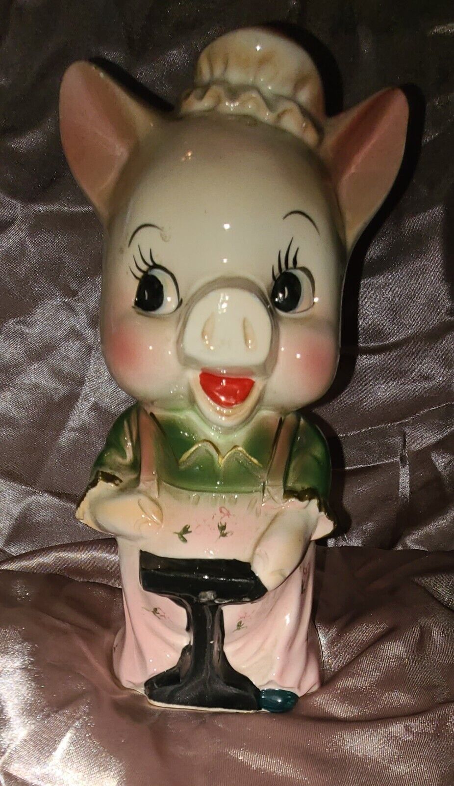 Vintage MARCO Fine China Handpainted Piggy Bank (Circa 1950s)