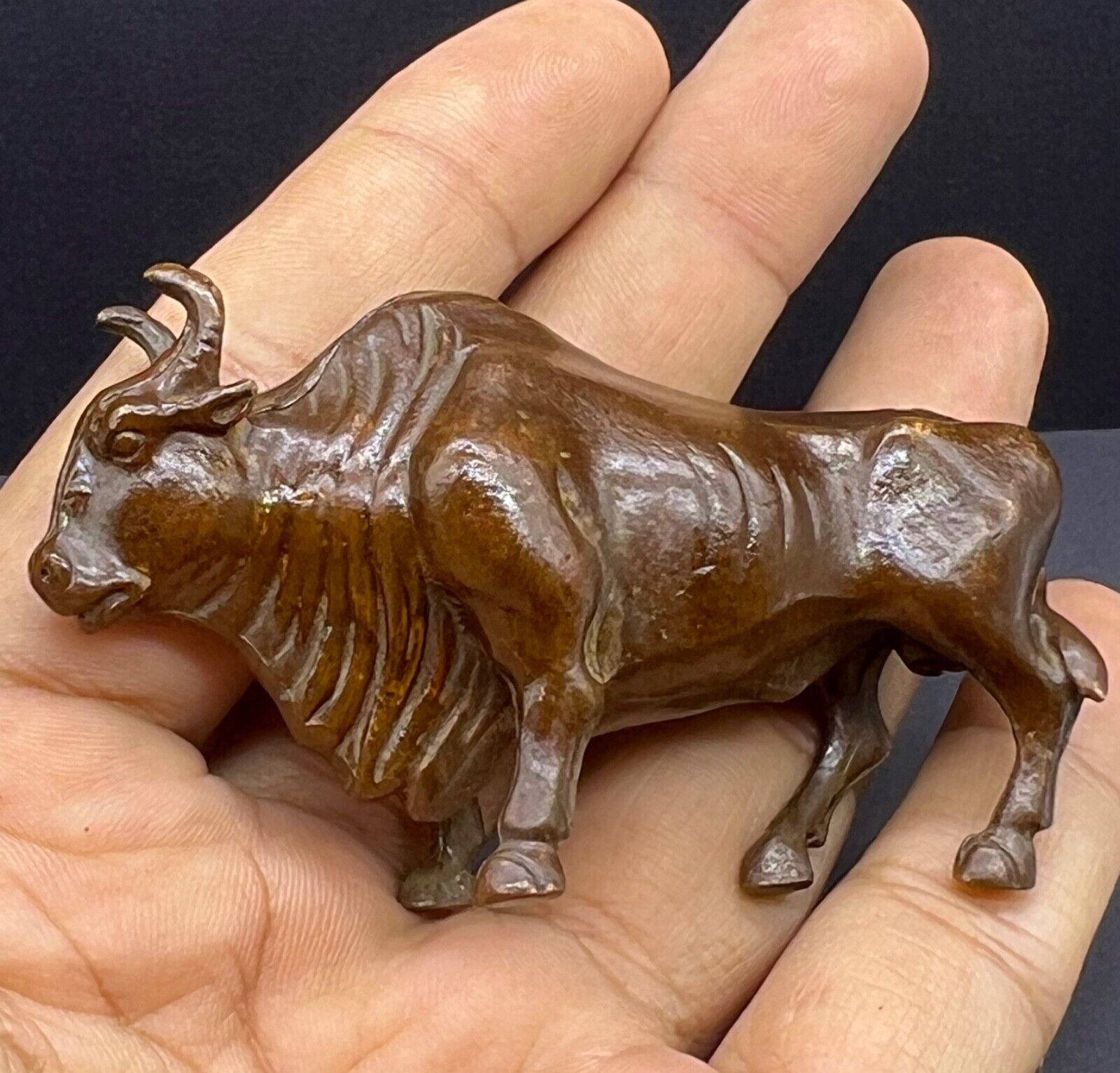 Antique Quality Rare Beautiful Old Vintage Indus Valley Art Bronze Bull Figured