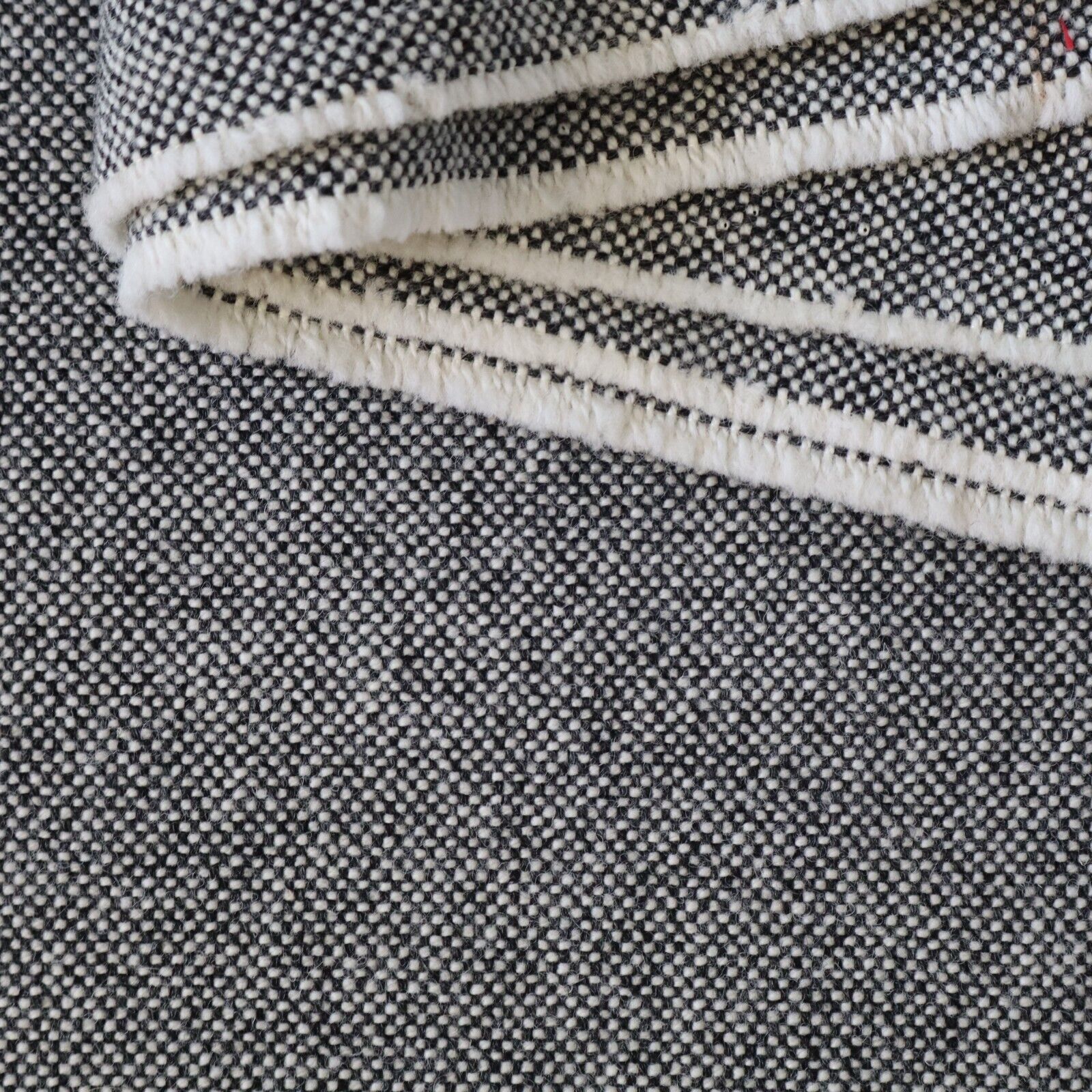 MCM Kvadrat Hallingdal Upholstery Fabric Wool Black, White Tweed Norway 6 yds