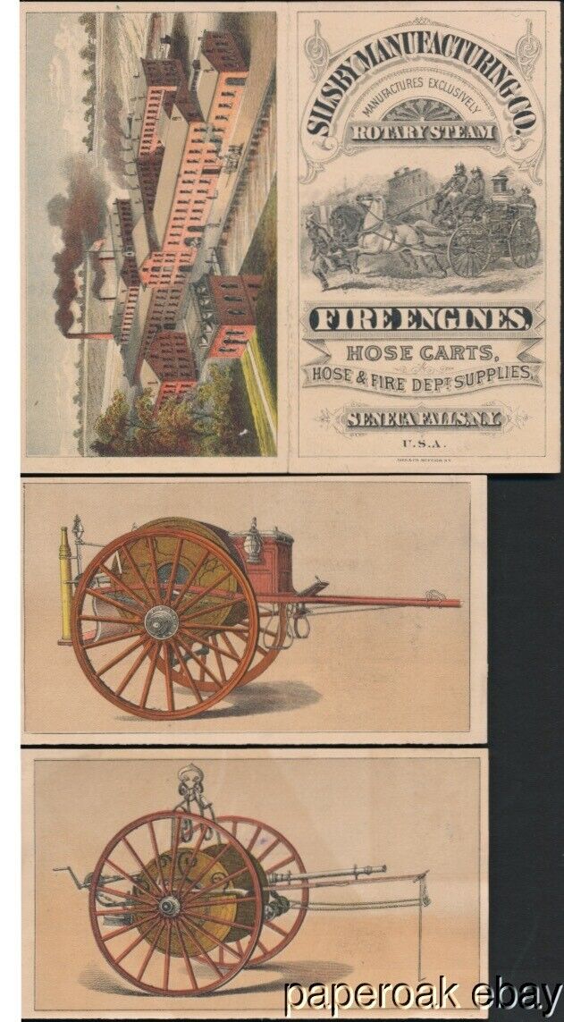  ca1880\'s Silsby Mfg. Co. Seneca Falls, N.Y. Fire Engines Trade Card Folder