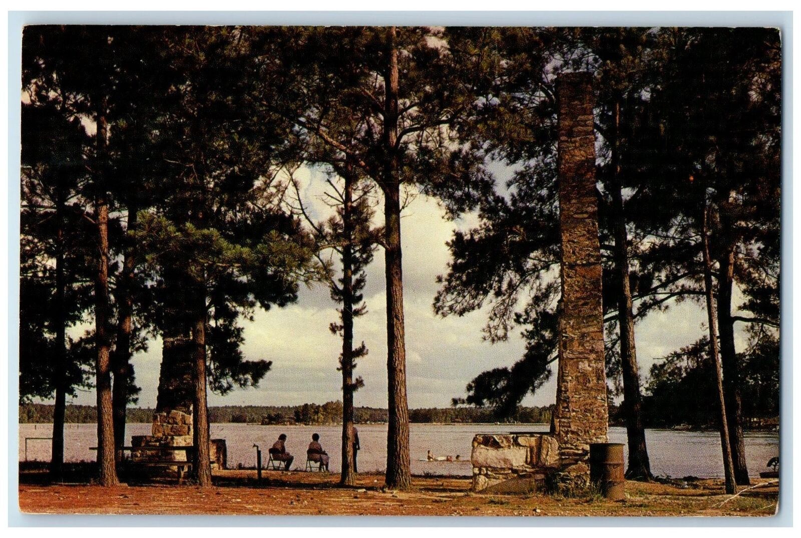 1966 Old Homesite Chimneys Wind Creek Park Alexander City Alabama ALPostcard