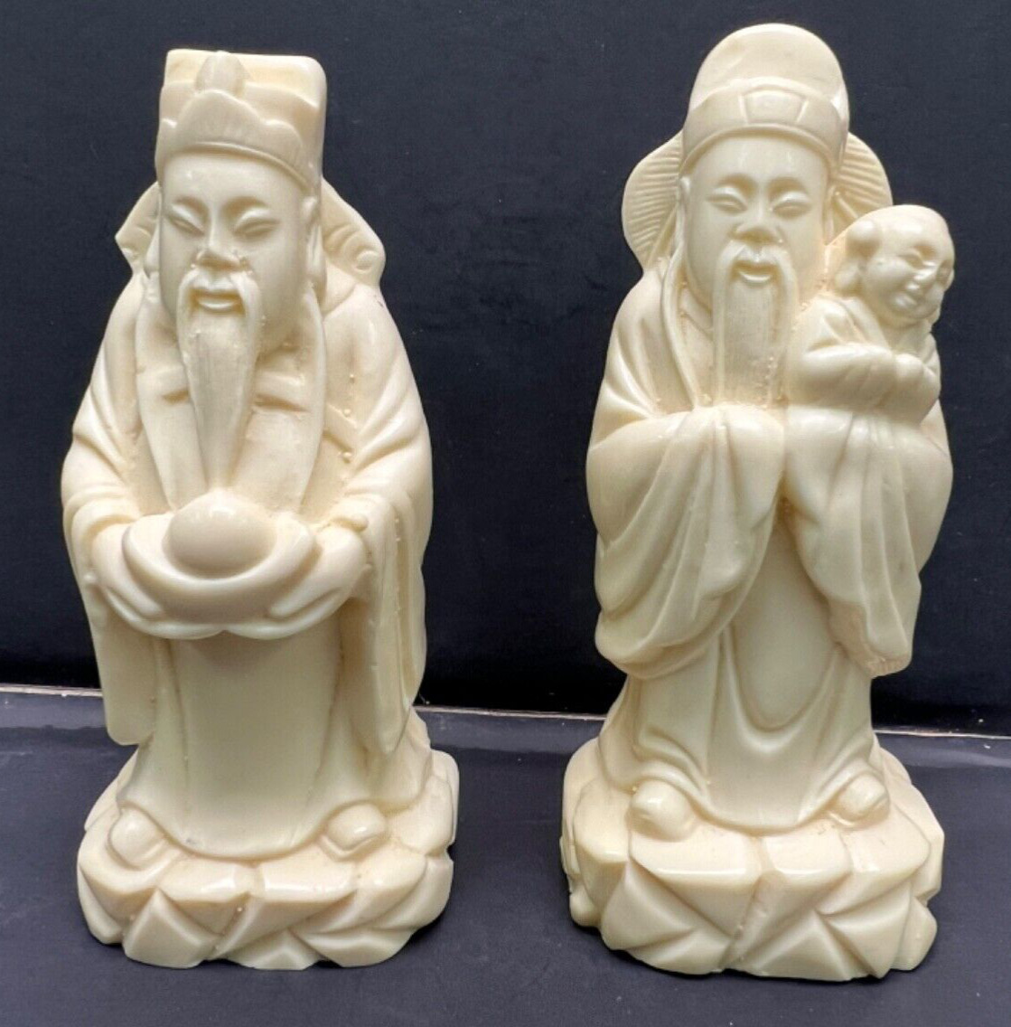 two vintage japanese figurines very nice detailed art men collectible