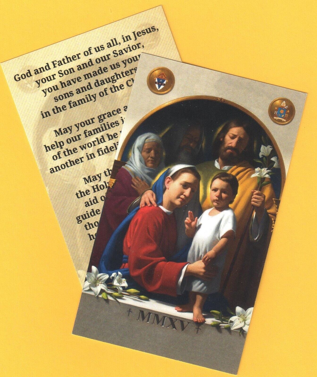 Holy Card Prayer Help and Guide Our Families MMXV 2015 Card Holy Family
