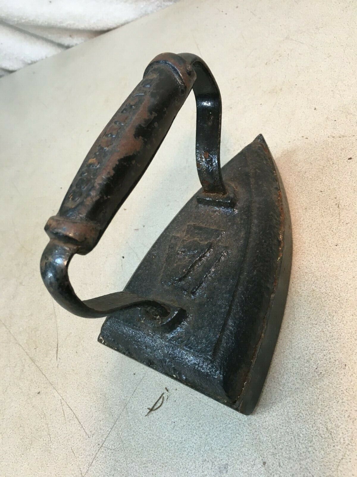 Antique Cast Iron  Flat Iron #7 Keystone Marked , Door Stop Kitchen Decor