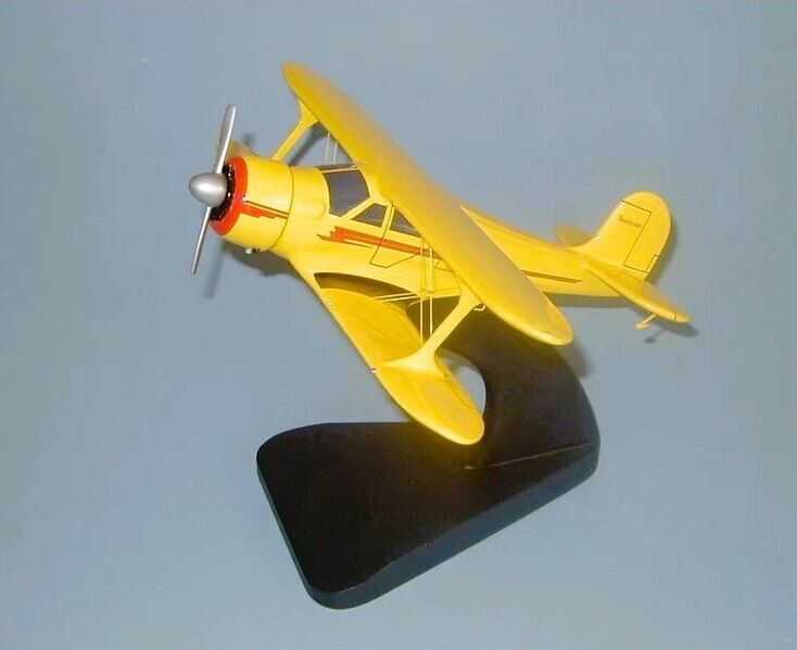 Beechcraft G-17 Staggerwing Yellow Desk Display Private Model 1/32 SC Airplane
