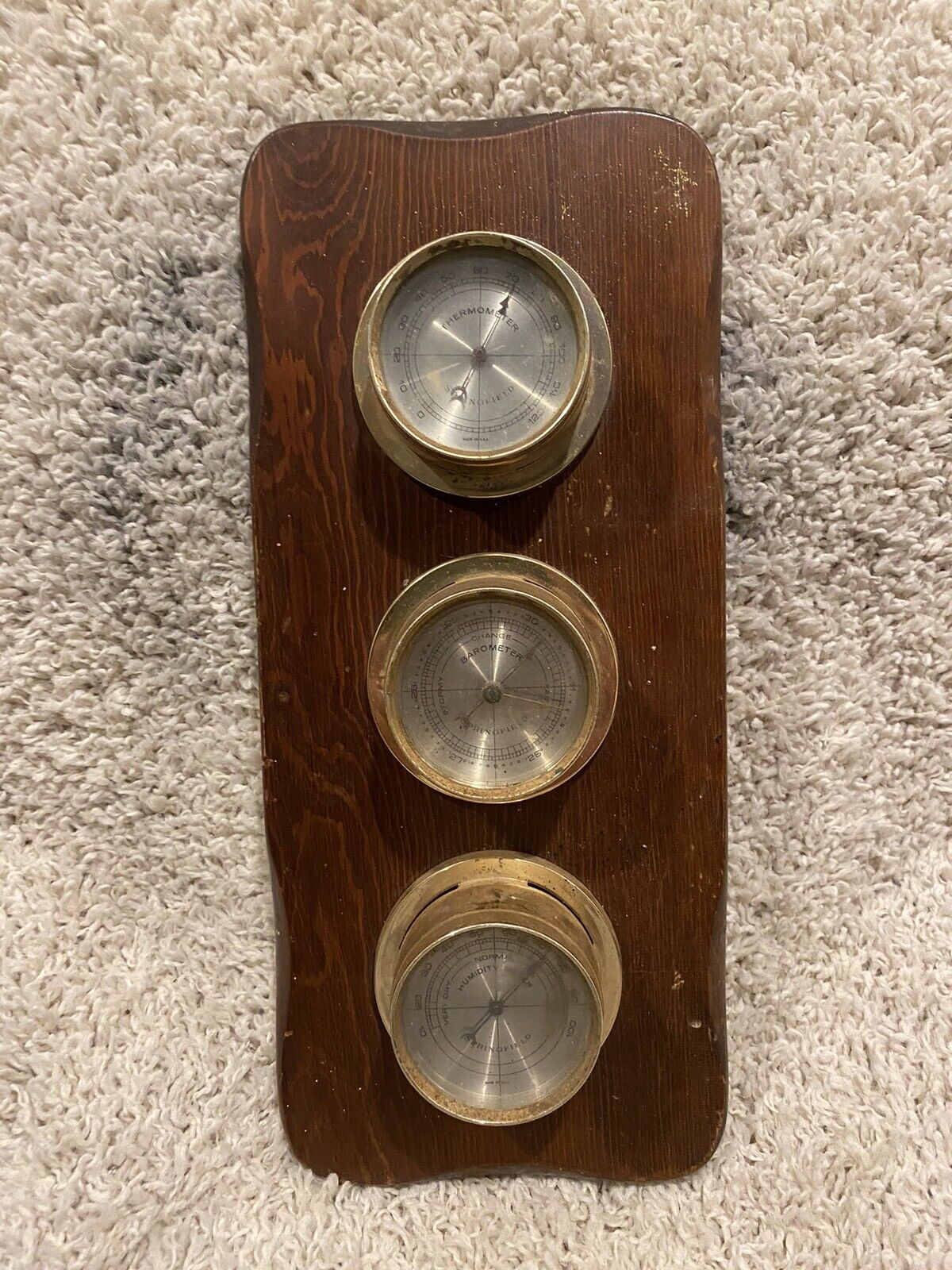 VTG Springfield Instrument Co. Thermometer Barometer and Humidity Meter Untested