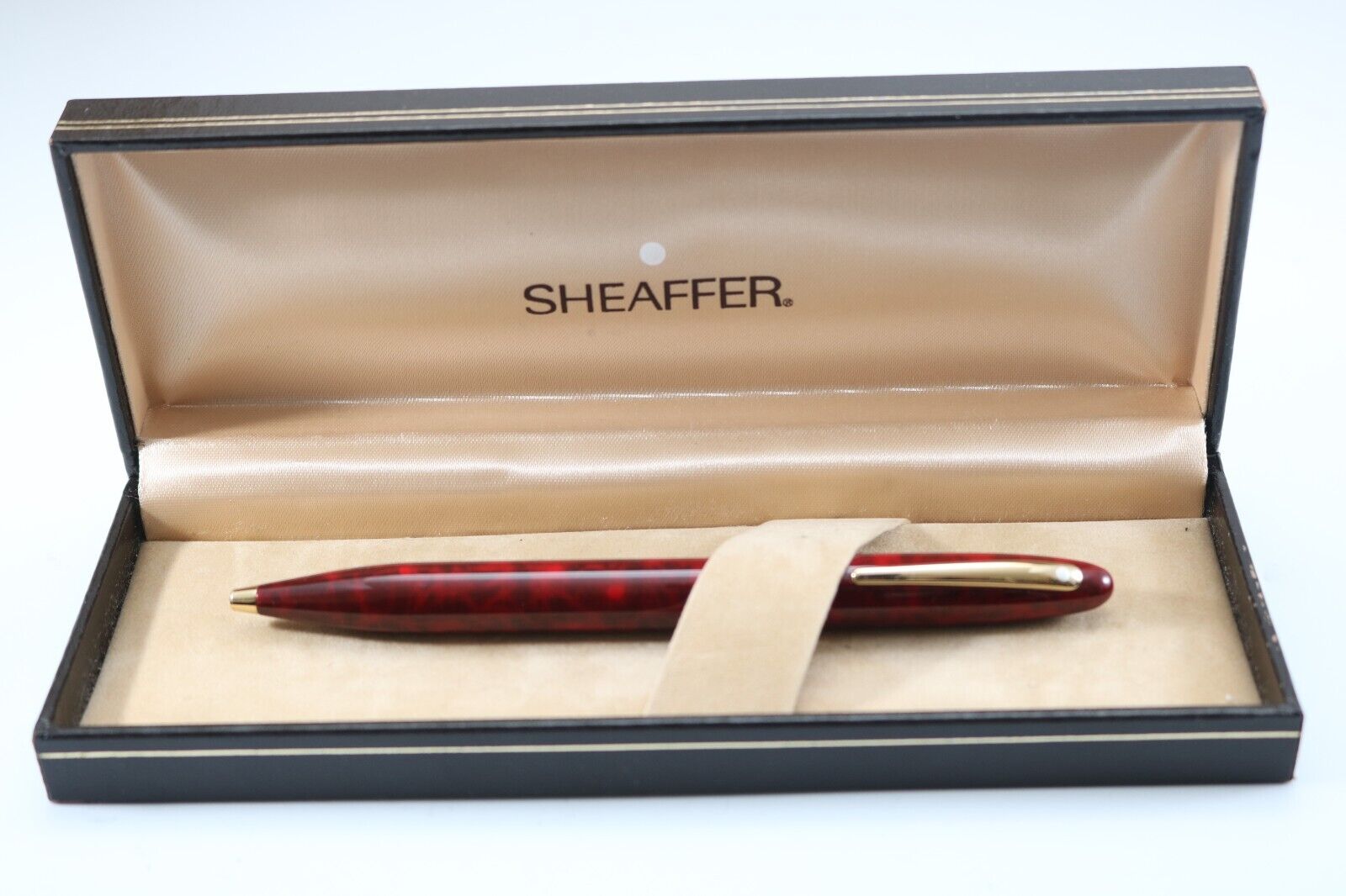Vintage Sheaffer Crest Opalite Red No. 598 Ballpoint Pen, GT