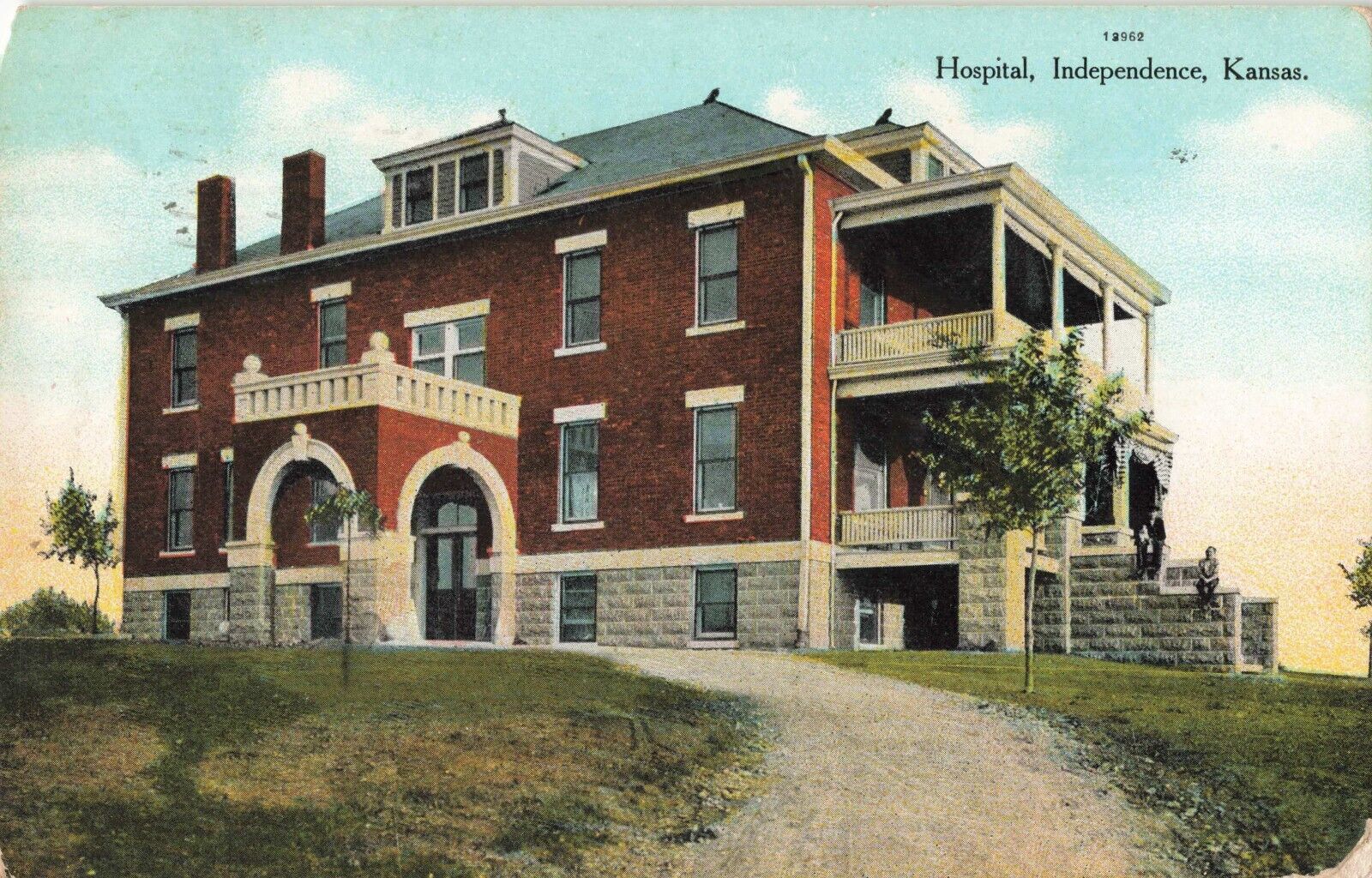 Hospital Independence Kansas KS 1909 Postcard