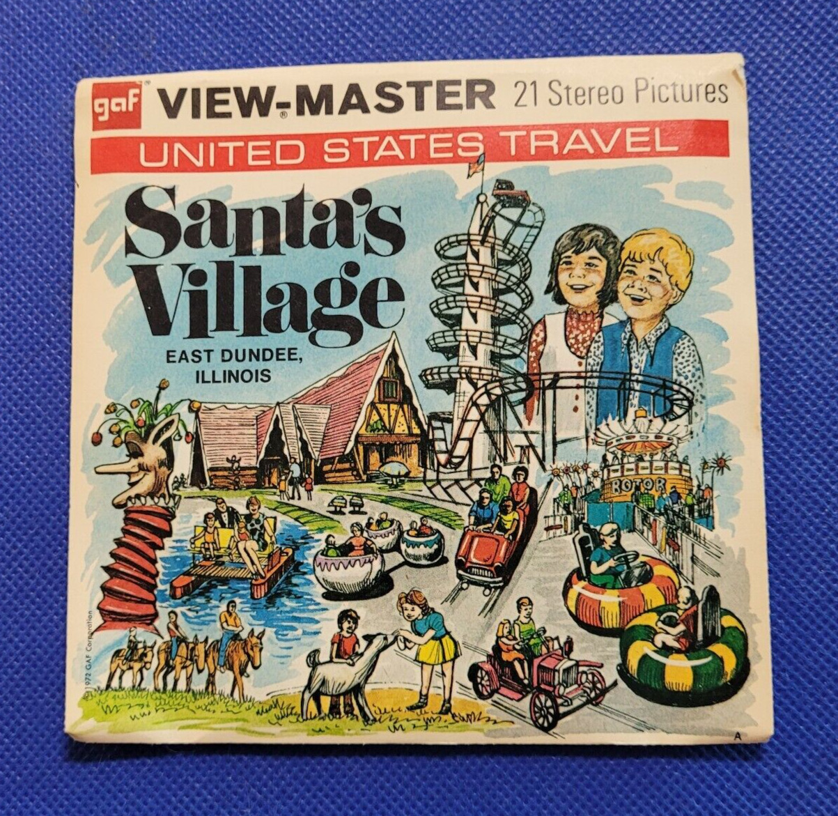 Rare Full Color Gaf A553 Santa's Village E Dundee IL view-master 3 Reels Packet