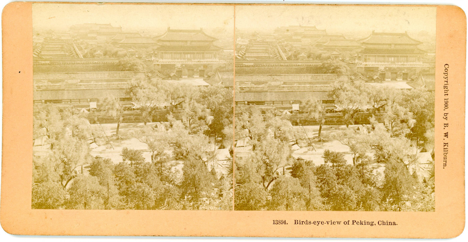 Kilburn, Stereo, China, Birds-eye-view of Beijing Vintage Stereo Card - Print