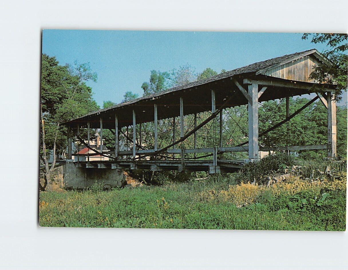 Postcard Inverted Bowstring Suspension Covered Bridge Montgomery County USA