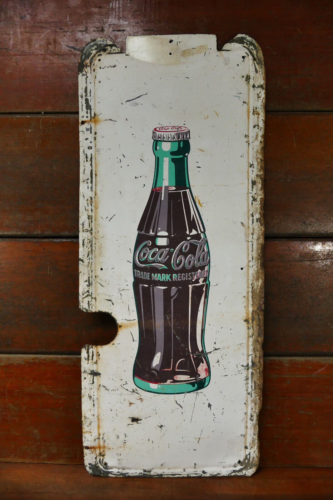 Vintage Original 1947 Coca Cola Soda Pilaster Advertising Sign - No Button