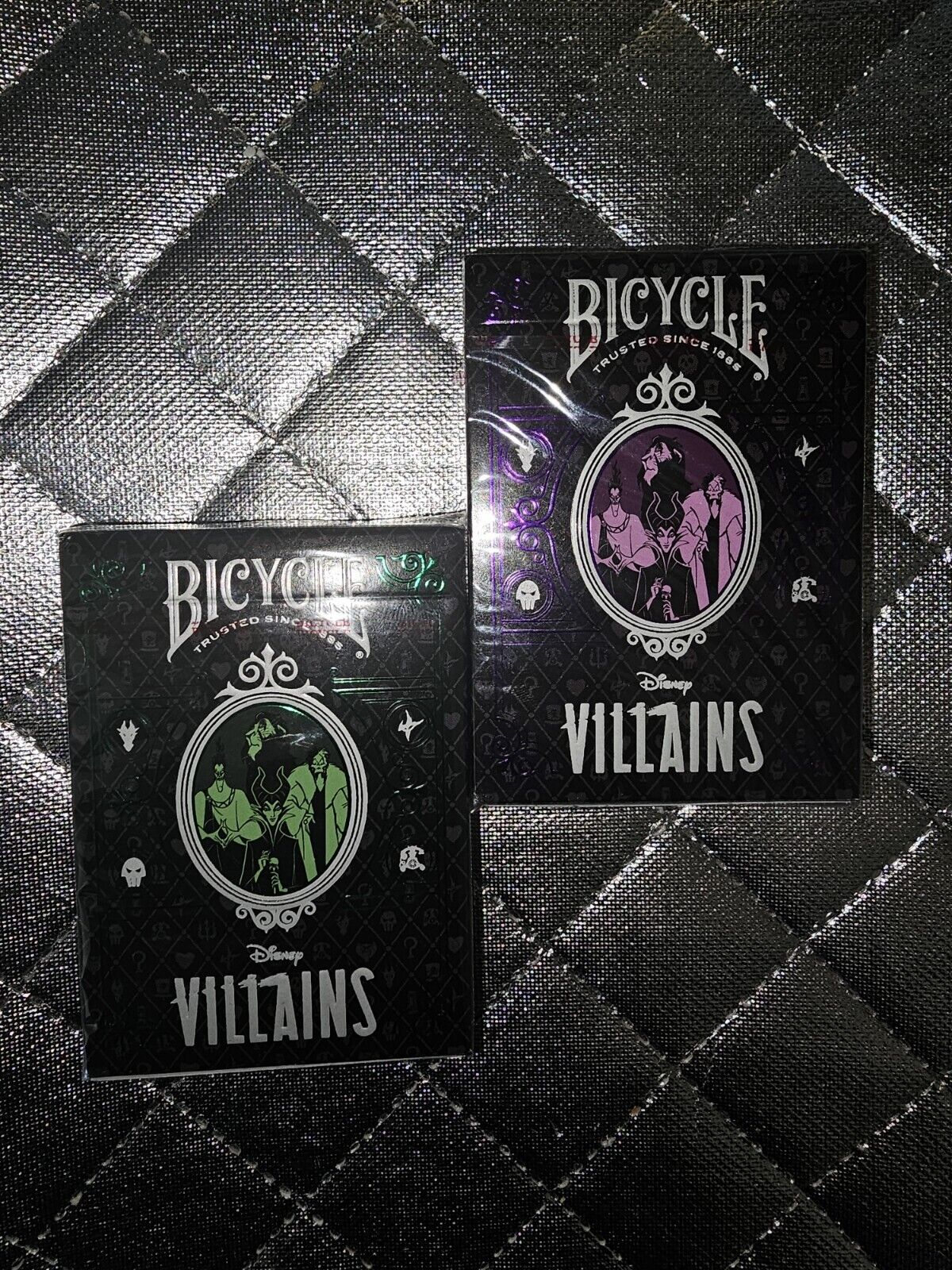 (2) Bicycle Disney Villains Purple & Green Playing Cards🔥🔥🔥