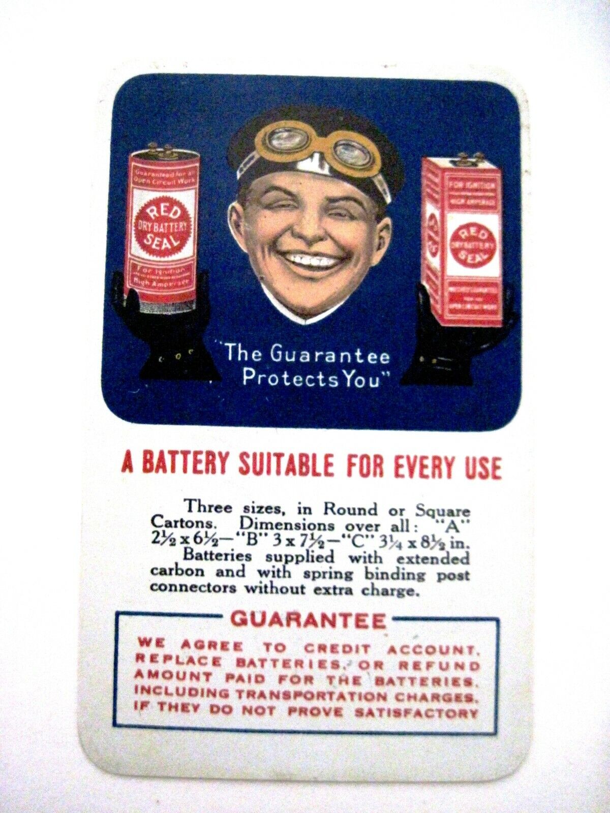 RARE Plastic 1917-18 Ad Calendar for 