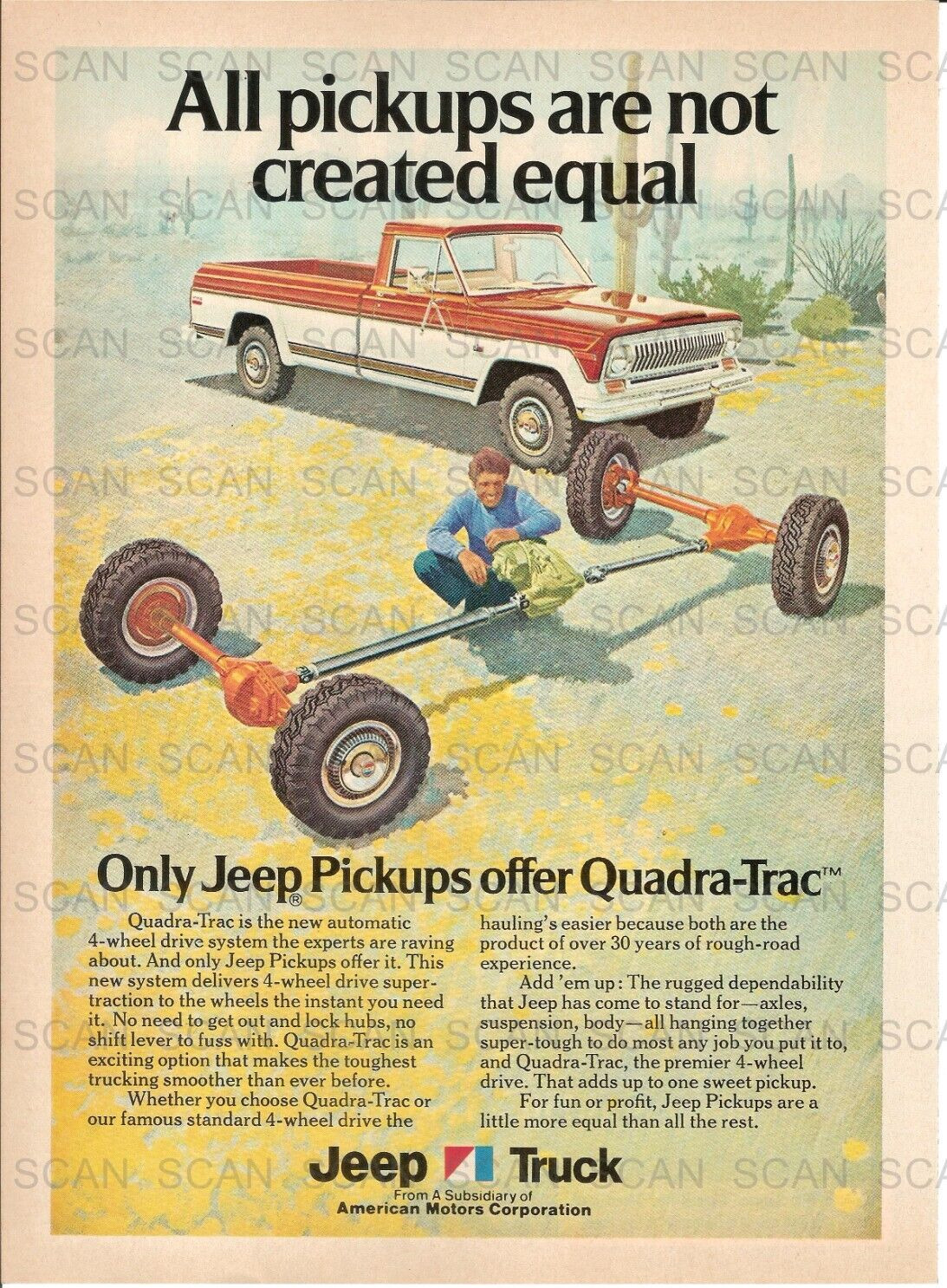 1974 Jeep Truck Vintage Magazine Ad   Quadra-Trac