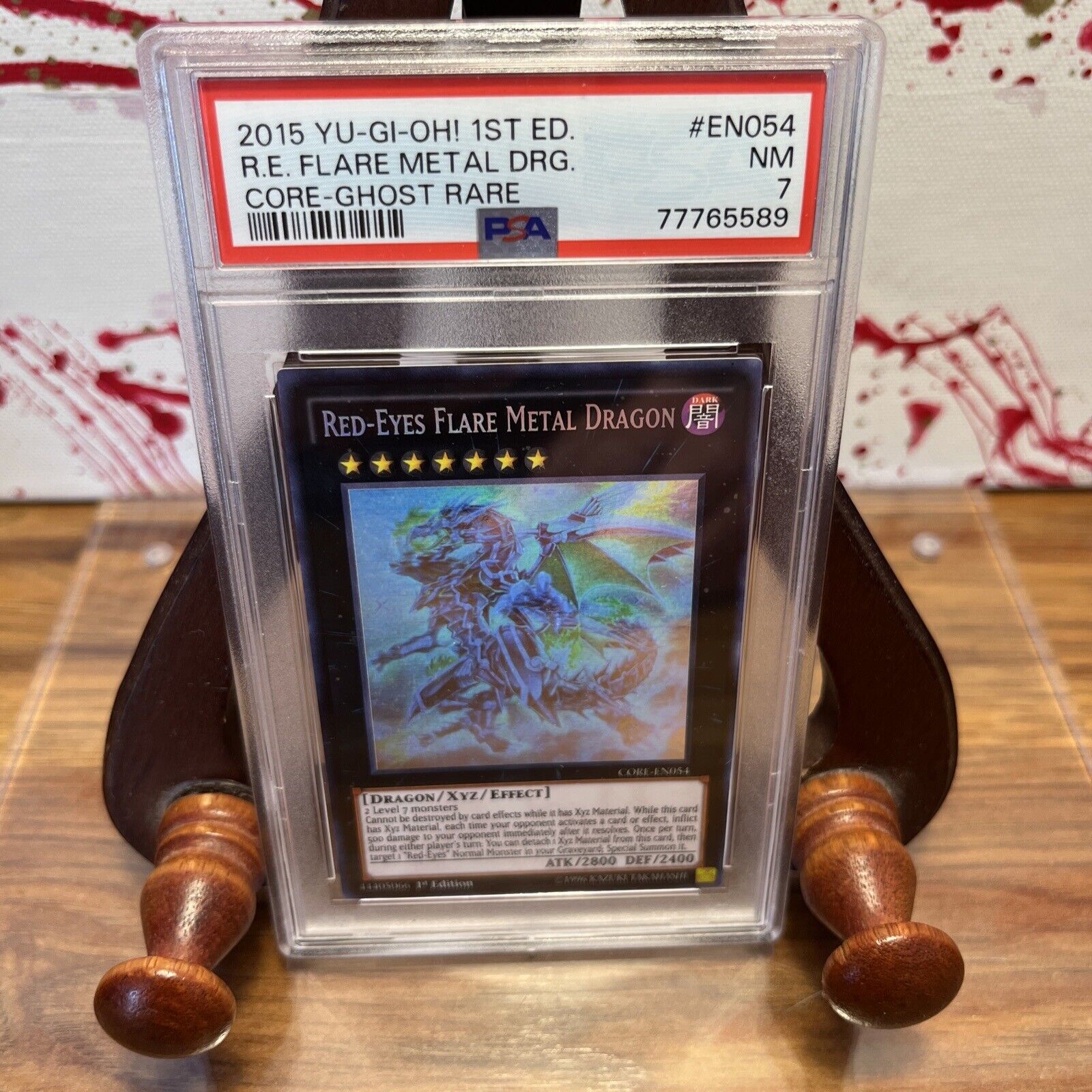 Red-Eyes Flare Metal Dragon CORE-EN054 1st Edition Ghost Rare Yugioh Card PSA 7