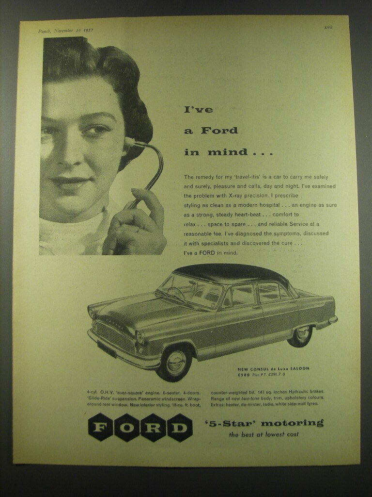 1957 Ford Consul de Luxe Saloon Ad - I\'ve a Ford in mind