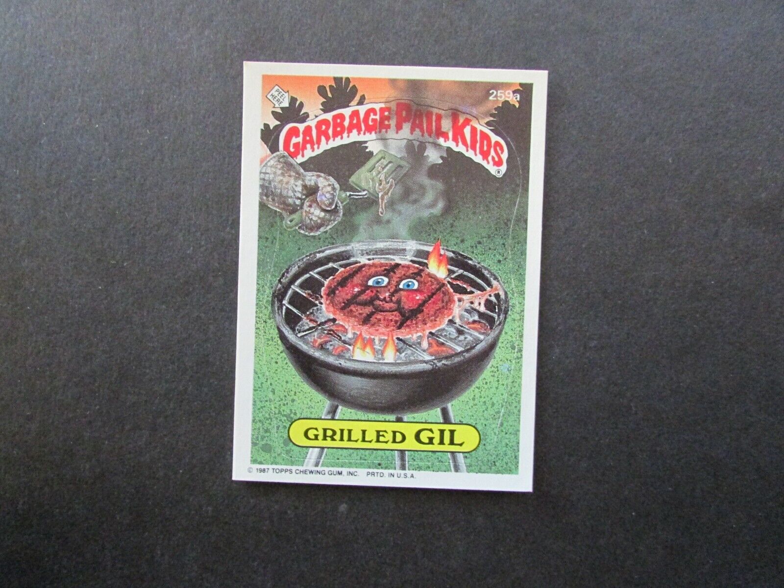 1987 Topps Garbage Pail Kids 7th Series 7 Card 259a Grilled Gil