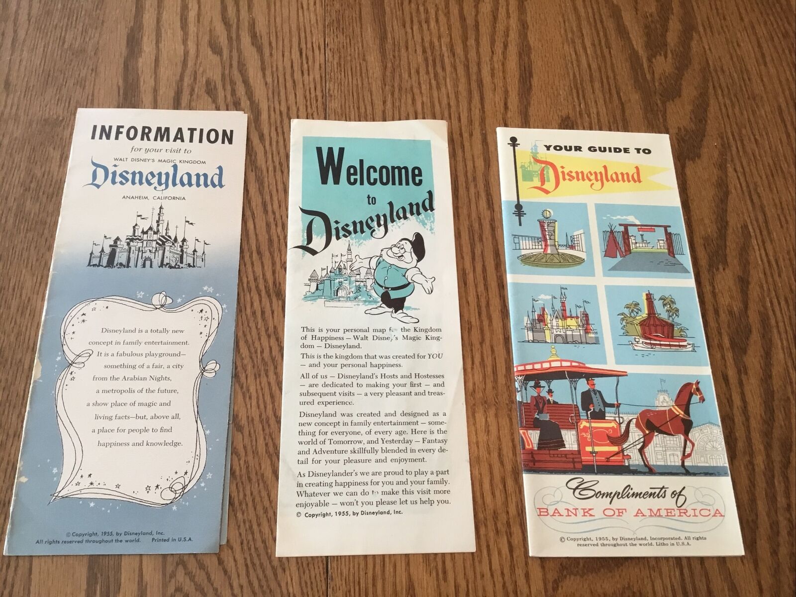 Disneyland 1955 Welcome , Information and Guide Set 