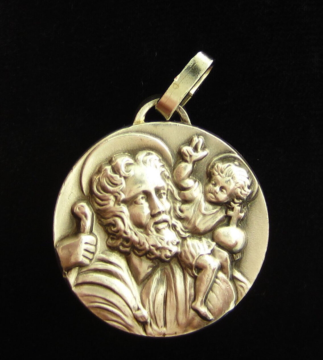 Vintage Saint Christopher Medal Religious Holy Catholic