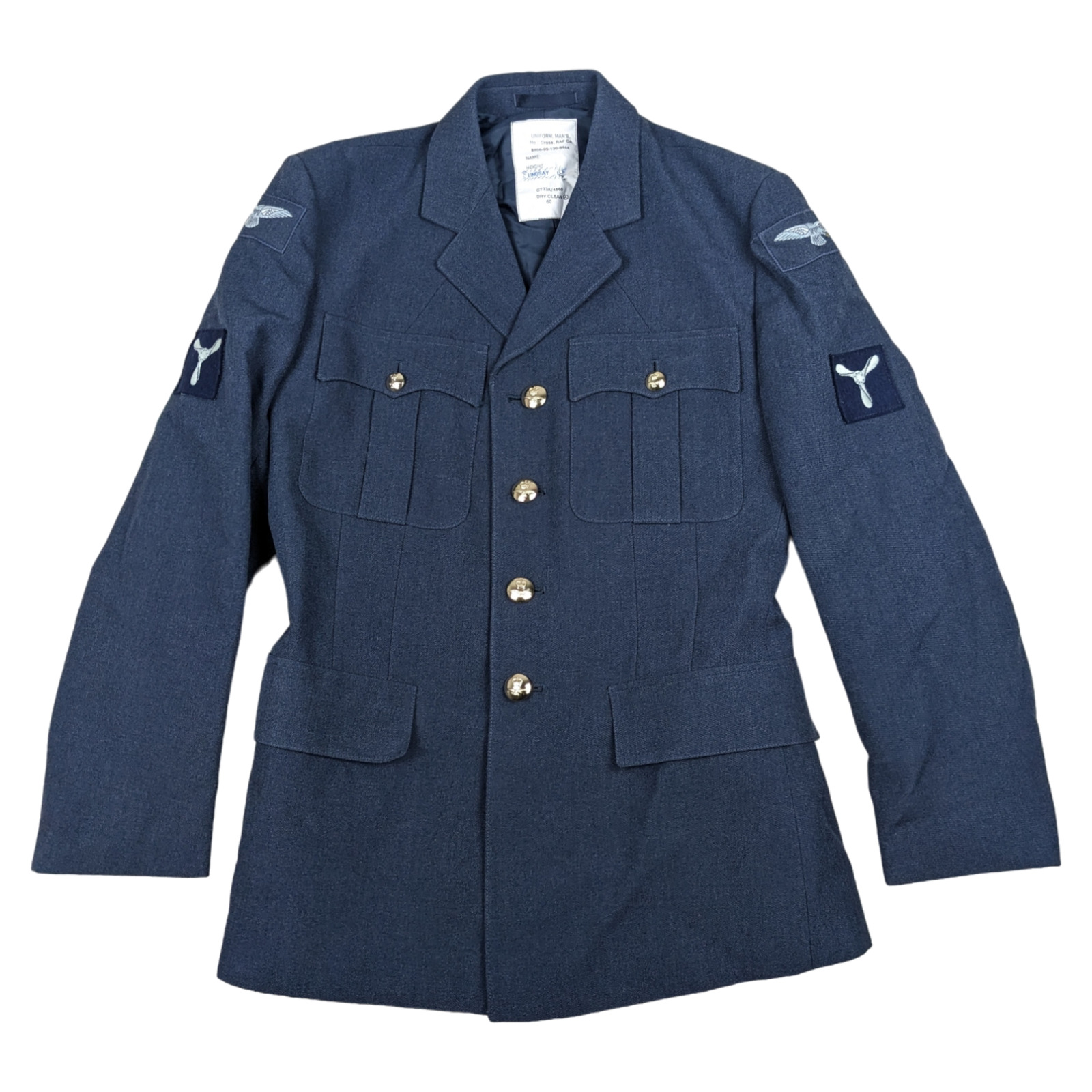 British Air Force RAF No. 1 Dress Jacket Mens Blue O.A. Vintage 1980s Ceremonial