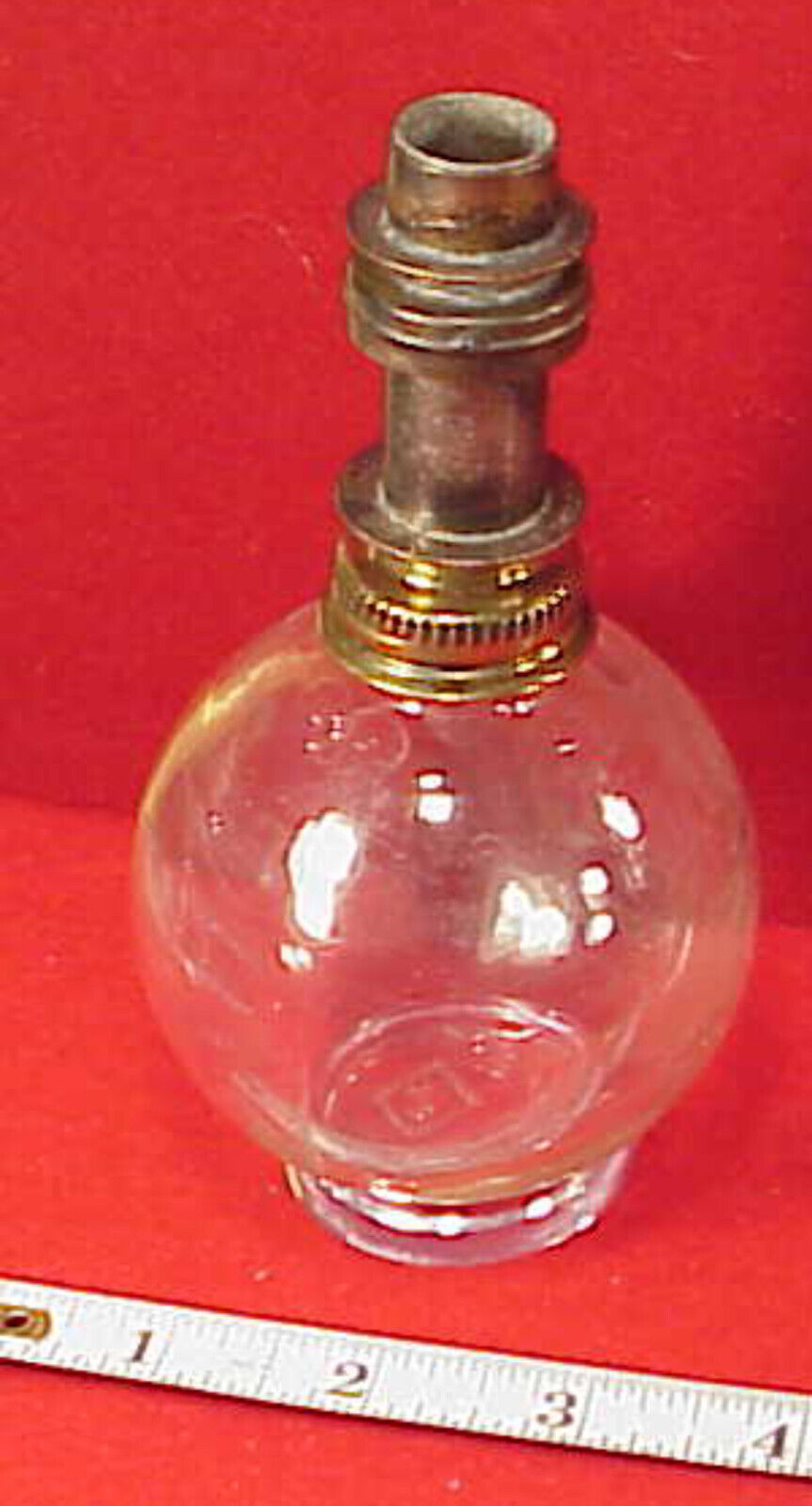 VINTAGE HR  CLEAR Glass Jeweler Dentist Alcohol Lamp 3 INCH WATCHMAKER 4 PARTS