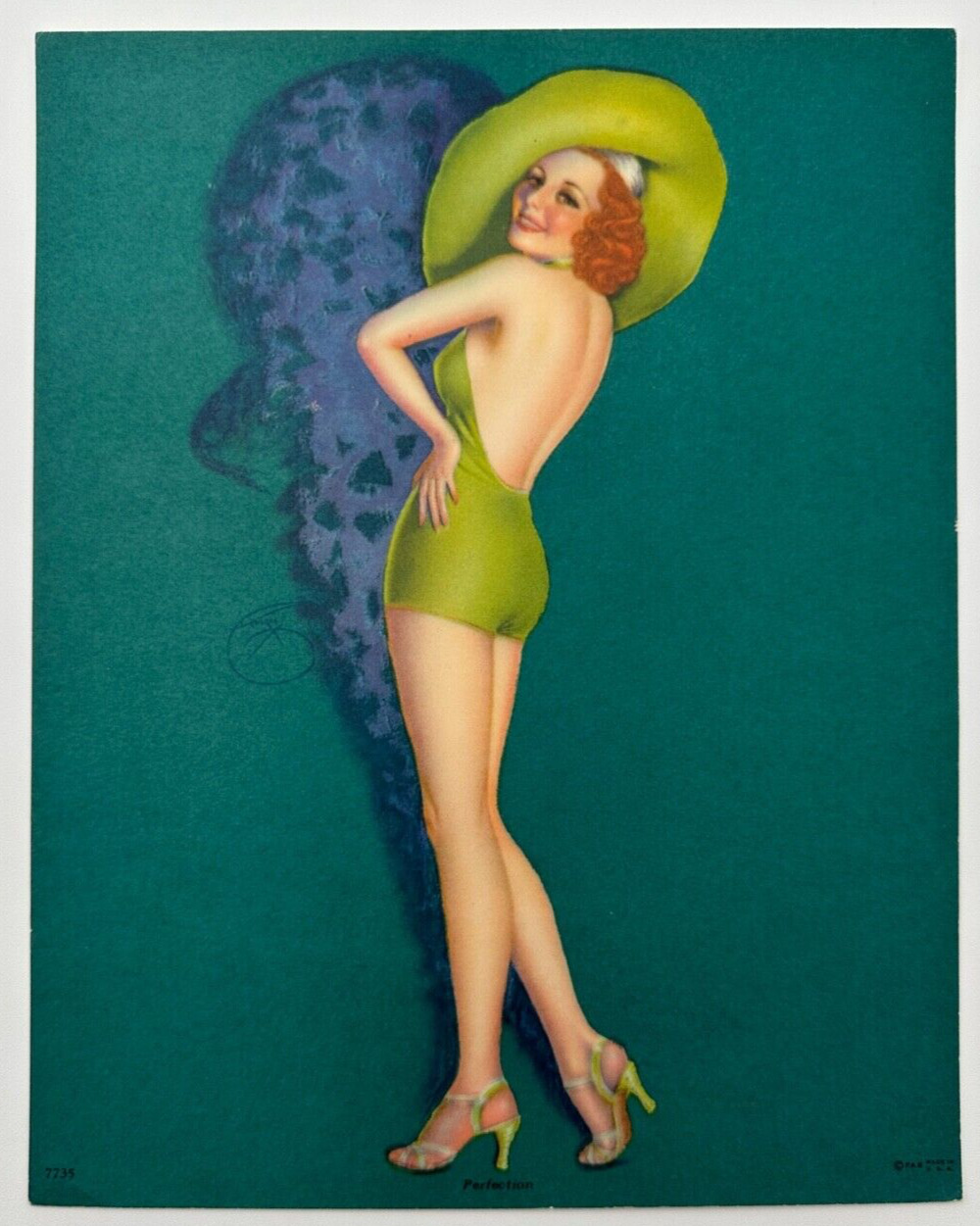 Perfection, Vintage Original Art Deco 1940s Billy DeVorss Pin-Up Print
