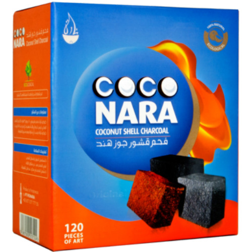 Coco Nara Flat Coconut Shell Charcoal Hookah Incense Carbon 120 pcs