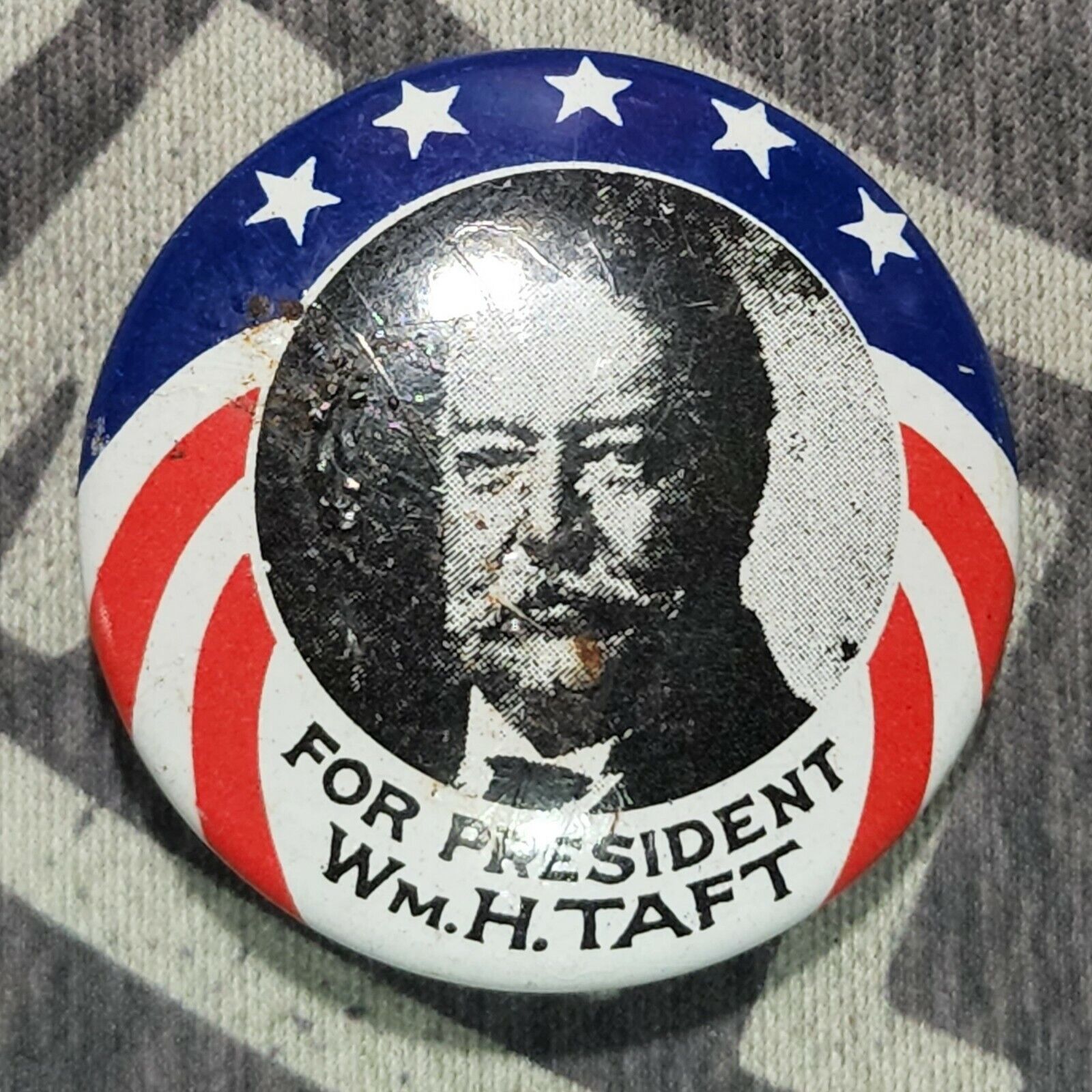 Vintage Wm. H. Taft for President Campaign Button Kleenex Tissue 68 Reproduction