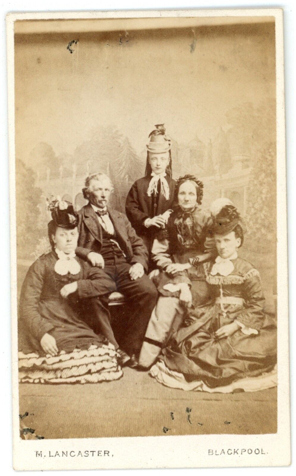 CIRCA 1880'S CDV Unique Family Albino Daughter Lancaster Blackpool England UK