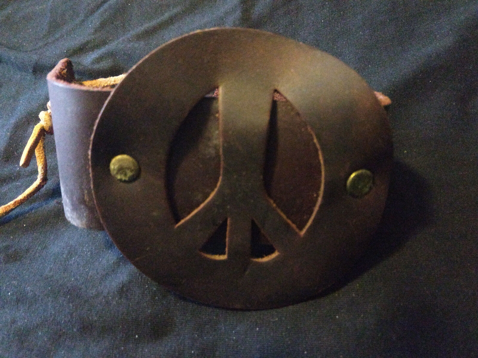 Armband -Leather Peace Symbol, Circa 1968