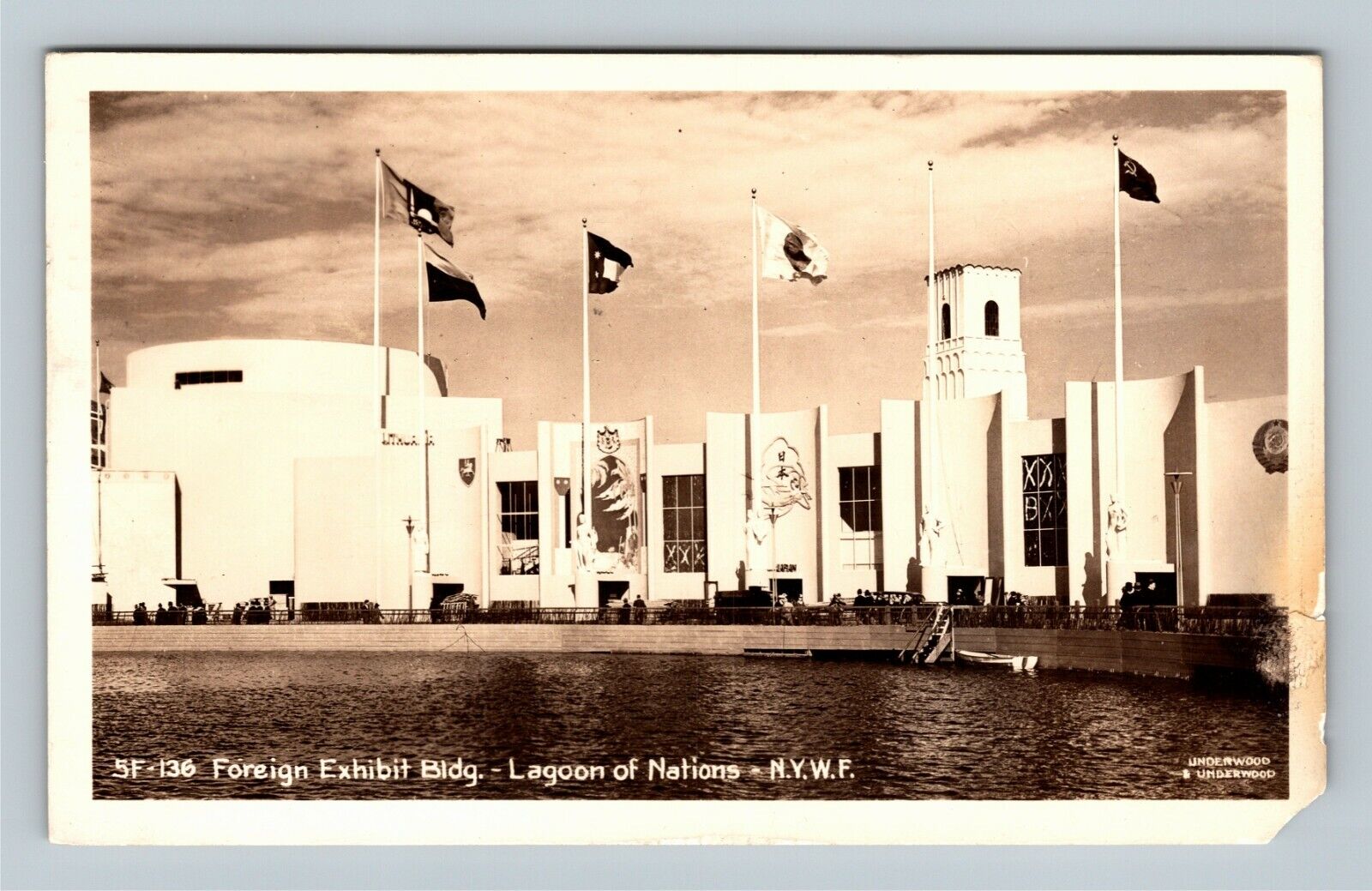 RPPC New York City NY Lagoon Nations Real Photo New York c1940 Vintage Postcard