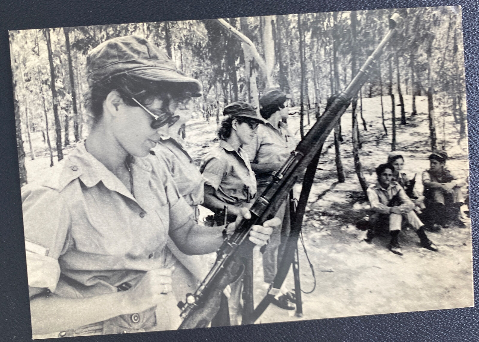 Mint Israel Real Picture Postcard Girls Soldiers With Machine Gun