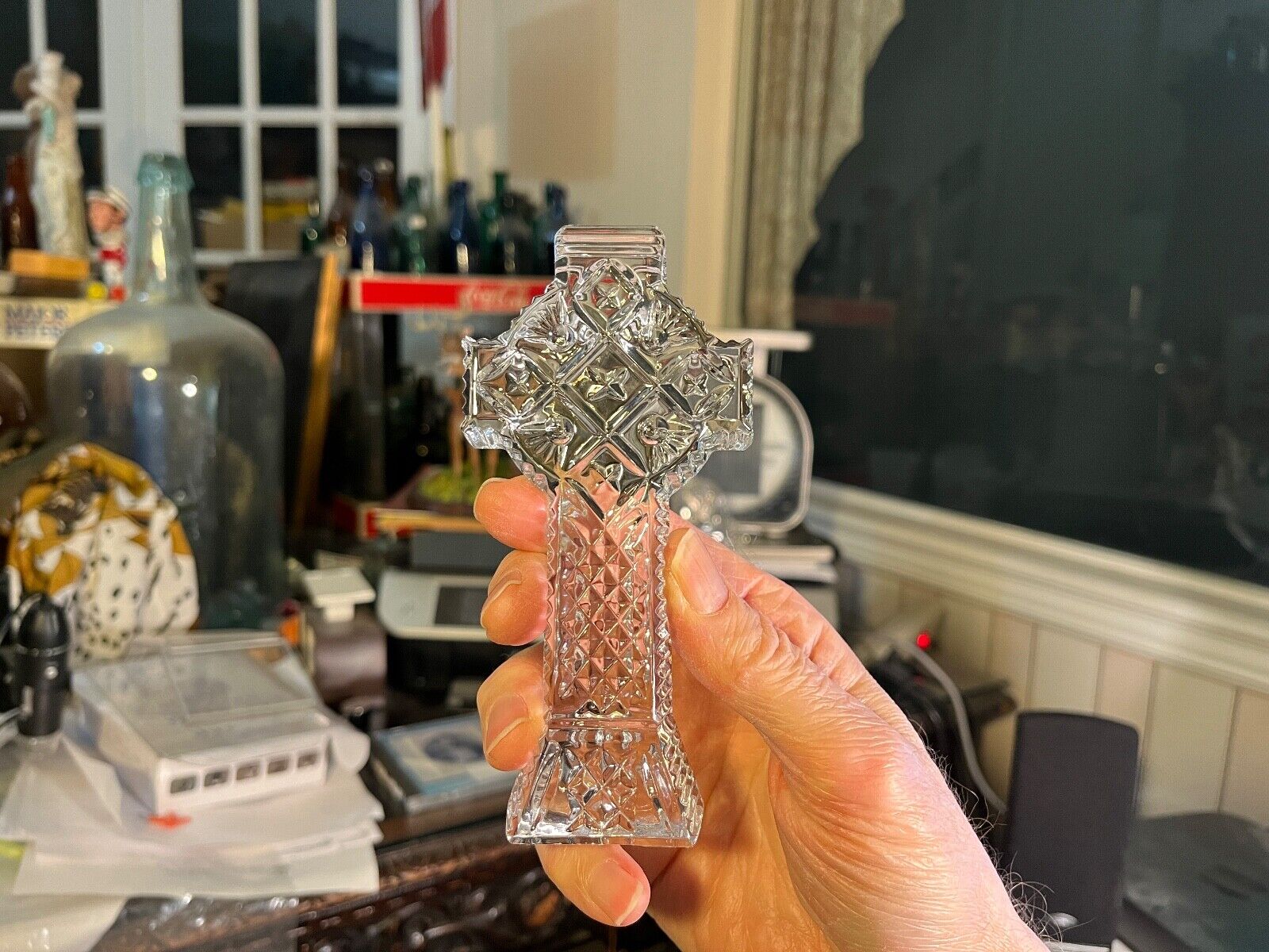 Waterford crystal Celtic Cross 5 1/2 inches tall Made in Ireland