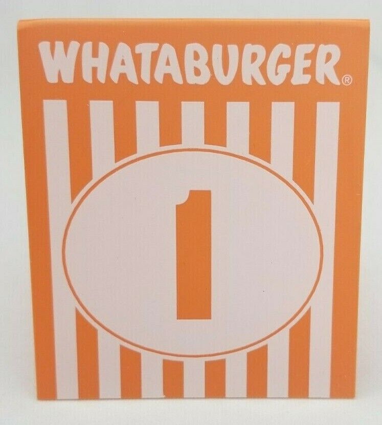 Individual WHATABURGER Restaurant Table Tent Numbers - Discontinued Matte (READ)