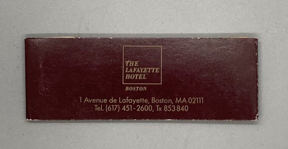 Vintage Swissotel Boston - Lafayette Hotel Unused Emory Boards Matchbook Format