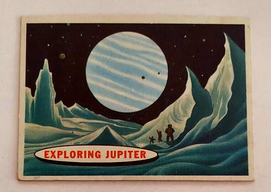 1958 Topps Target Moon #80 Exploring Jupiter Pink Back Crease Free Sharp