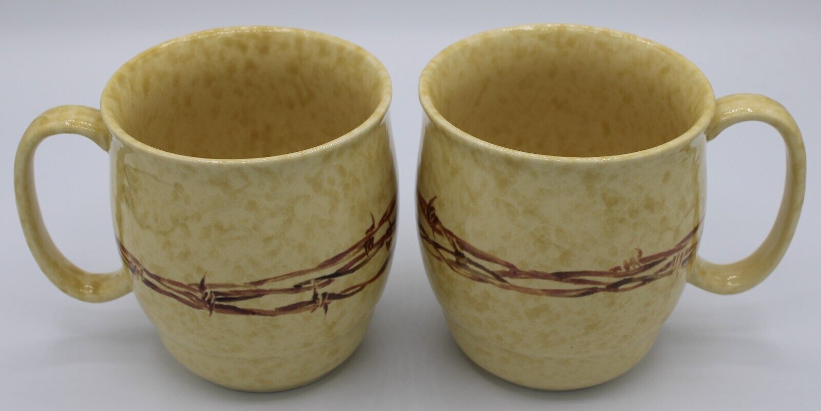 Eve Armson Cowboy Living Barbwire Collection Set of 2 Coffee Mugs/Cups