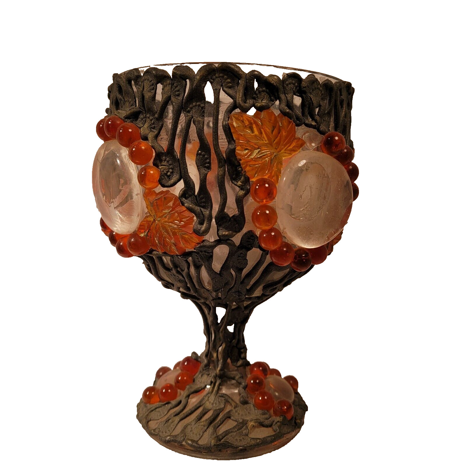 Ornate-19th Century Medieval Style Bejeweled Goblet Chalice