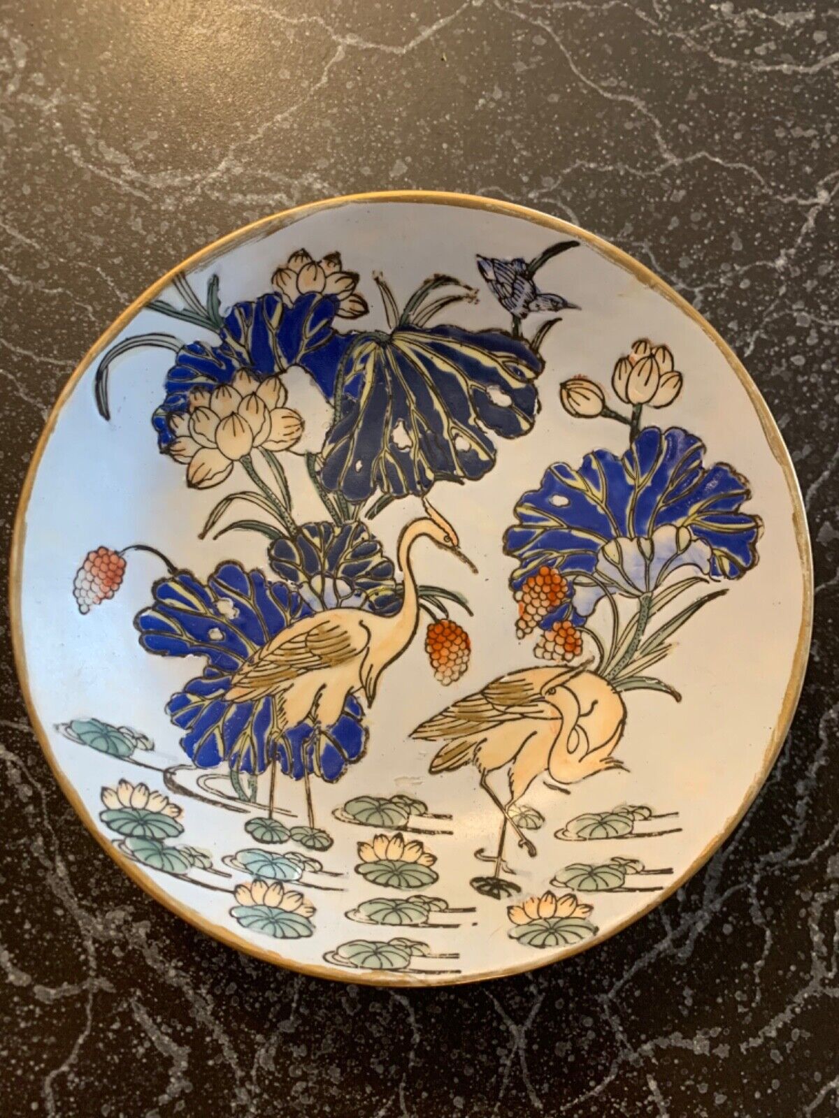 Vintage and Rare Chinese heron bowl