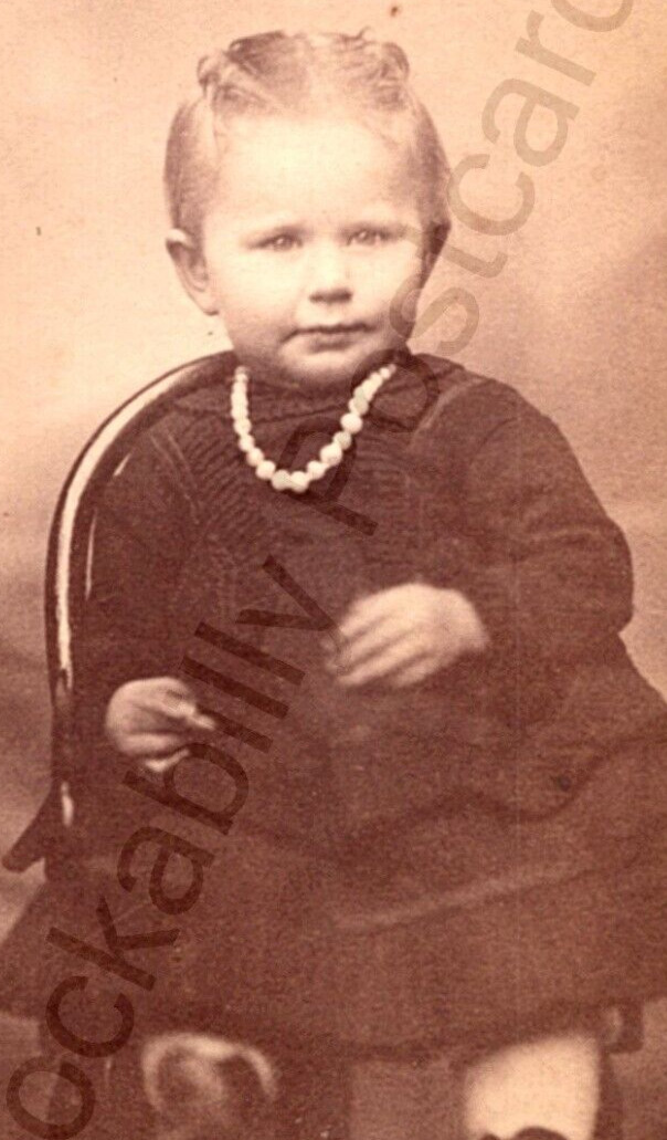 Antique 1800's Photo Portrait Waverly, IA. Cute Victorian Child By Leo Kahn
