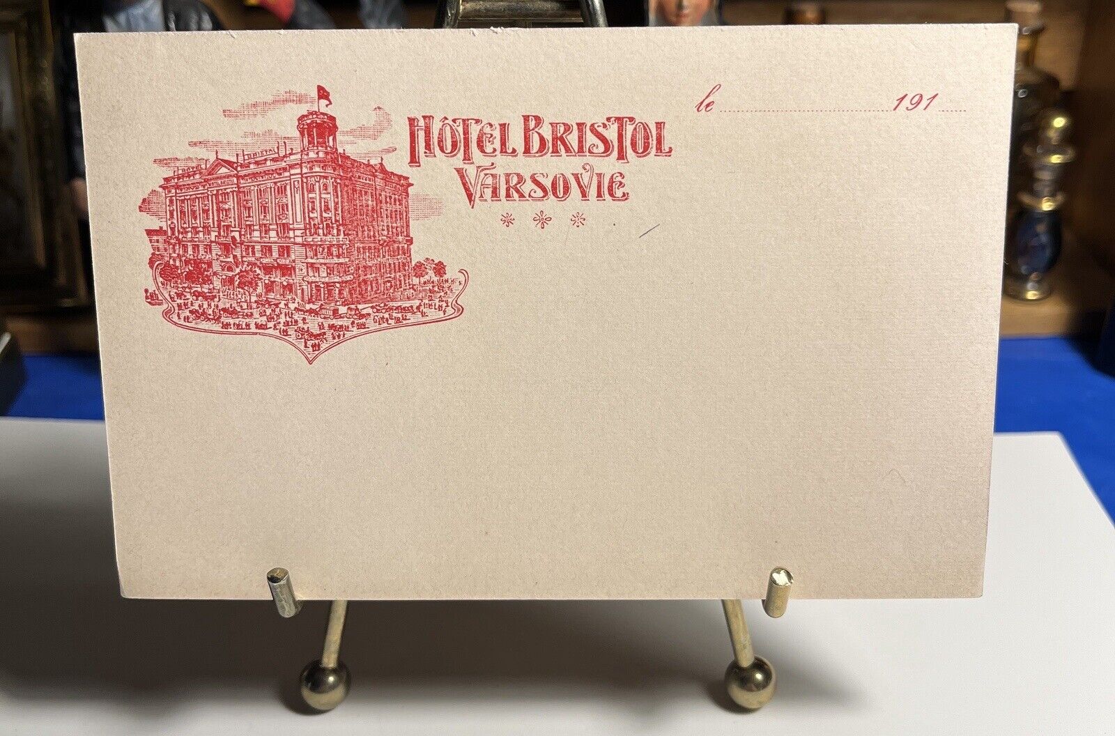 ATQ WARSAW POLAND Souvenir Postcard HOTEL BRISTOL Undivided Back Russian