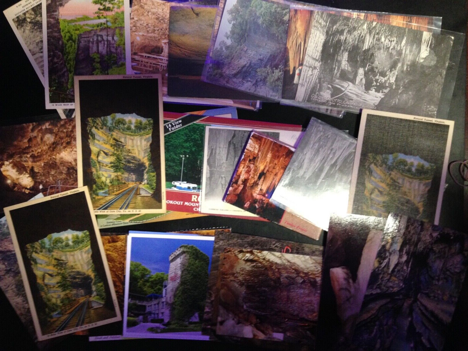 30+ Postcard lot, Caverns. Set 3. Nice