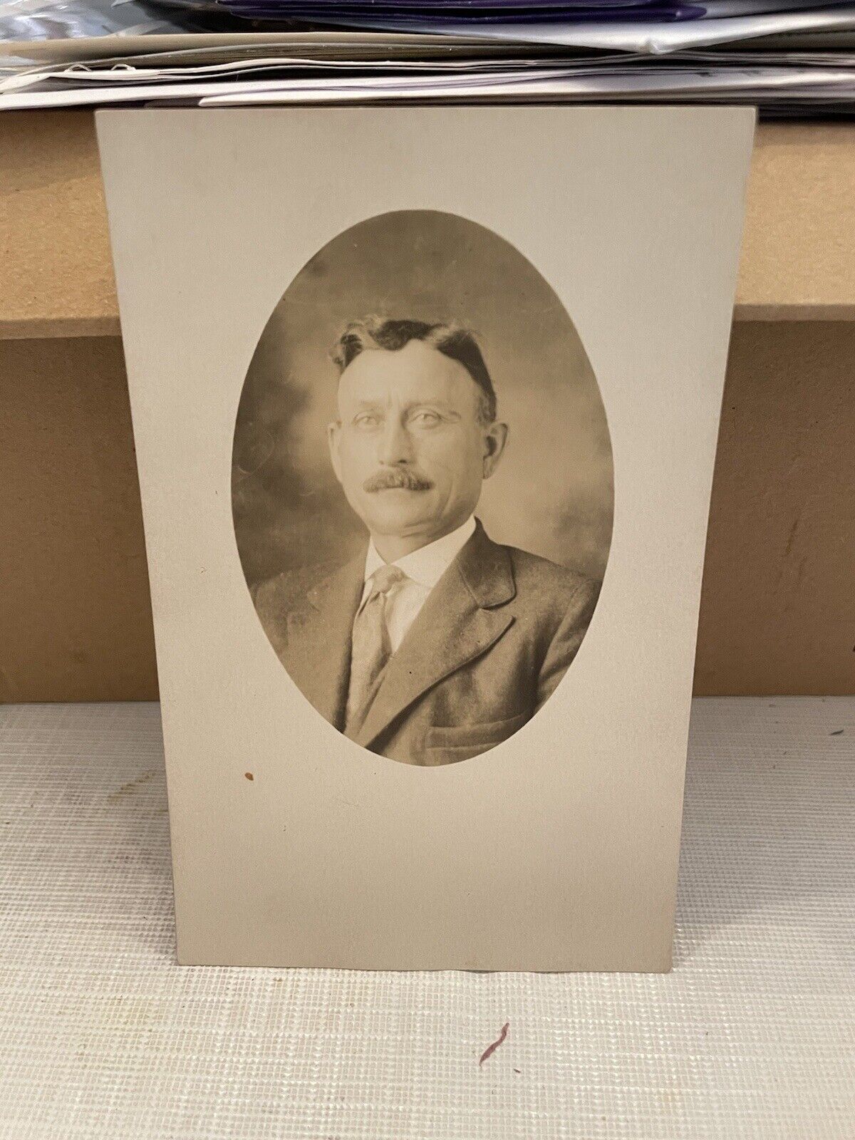 Vtg Postcard Real Photo Mustached Man Fred Drager 